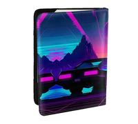 Retrowave Étui portefeuille pour passeport avec impression d'images pour cartes et documents, Noir , Taille unique