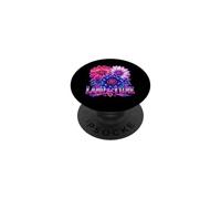 Retrowave Patriotic Flower Land That I Love Synthwave Floral PopSockets PopGrip Adhésif