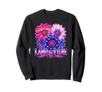 Retrowave Patriotic Flower Land That I Love Synthwave Floral Sweatshirt
