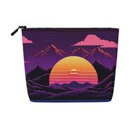 Retrowave Pictures Trousse de maquillage à thème en chanvre imperméable pour voyage, usage quotidien et cadeaux (24,1 x 17 x 5,1 cm), Noir , Taille unique