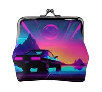 Retrowave Porte-monnaie pratique avec impression d'images pour femme (11,5 x 10,5 cm), noir, One Size
