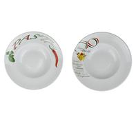 Retsch Arzberg Lot de 2 assiettes à pâtes (avec décoration) avec cuillère à pastel, Ø 30 cm