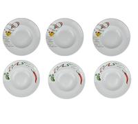 Retsch Arzberg Lot de 6 assiettes à pâtes (avec décoration) avec cuillère à pâtes, Ø 30 cm