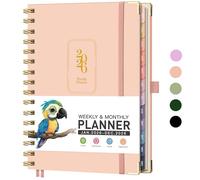 RETTACY Agenda 2026, hebdomadaire et mensuel, janvier 2026 à décembre 2026, taille moyenne (14,5 x 21,1 cm), calendrier 2026, onglets de 12 mois, couverture rigide, papier épais 100 g/m², reliure à