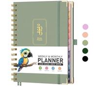 RETTACY Agenda 2026, hebdomadaire et mensuel, janvier 2026 à décembre 2026, taille moyenne (14,5 x 21,1 cm), calendrier 2026, onglets de 12 mois, couverture rigide, papier épais 100 g/m², reliure à