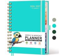 RETTACY Agenda scolaire 2026-2027, hebdomadaire et mensuel, taille moyenne (14,5 x 21,1 cm), juillet 2026 à juin 2027, pour femme, enseignant, étudiant, école, onglets de 12 mois, couverture en