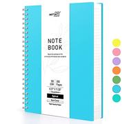 RETTACY Bloc-notes A4, carnet de notes, carnets à spirale, 300 feuilles/150 pages pour écrire, papier ligné universitaire 100 g/m², couverture rigide en PVC, 21,5 x 27,9 cm - Bleu