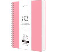 RETTACY Carnet de croquis à spirale A4 - 300 pages/150 feuilles à dessiner - 120 g/m² - Couverture rigide en plastique PVC - Pour écrire - Pour homme et femme - 21,5 x 27,9 cm - Rose