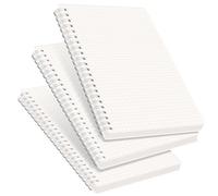 RETTACY Lot de 3 carnets à spirales quadrillés A5 avec 480 pages, papier quadrillé épais 100 g/m², couverture transparente, 14,5 x 21 cm