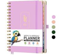 RETTACY Planificateur 2026, hebdomadaire et mensuel, janvier 2026 à décembre 2026, taille moyenne (14,5 x 21,1 cm), calendrier 2026, onglets de 12 mois, couverture rigide, papier épais 100 g/m²