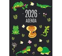 Rettili e Anfibi Agenda 2026: Pianificatore di 12 Mesi con Calendario 2026 | Pianificatore Giornaliera con Rana, Serpente, Tartaruga e Coccodrillo