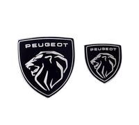 RETTYAT Auto Emblème Logo pour Peugeot 208 2012-2015, Badge Logo Autocollants 3D Lettres Remplacement Grille Avant Capot Arrière Coffre Décoration Insigne Accessoire de Voiture,Front + Rear
