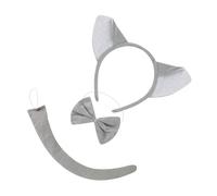 RETUOLWAG Accessoires de costume d'animal de loup avec bandeau, queue, nœud papillon, jupe pour enfant, garçon, fille, adolescent, jeu de rôle, Halloween, cosplay, gants de cosplay pour enfants