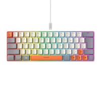 RETUOLWAG Clavier mécanique rétroéclairé à DEL pour la maison, le bureau, les claviers de jeu filaires, 63 touches, clavier de bureau pour joueurs de PC de bureau