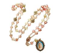 RETUOLWAG Collier De Chapelet De Prière Du Chapelet Prière Rose Rose Vintage Coudure Avec Pendentif En Verre Pour Ajouter Une Touche Romance À N'importe Quelle Tenue Collier Décoratif Chrétien