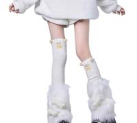 RETUOLWAG Femmes Sous-cultures De Jambe En Peluche Punk Squelette Squelette Boot Fuzzy Boot Cuffs Couvoirs Avec Velvets High High Stockings Set Seat Charchers Pour L'hiver