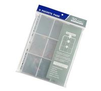 RETUOLWAG Protège-cartes transparents à 9 poches, double poche latérale, pour enfants à échanger, rangement de cartes de jeu, pochettes de classeur haute transparence