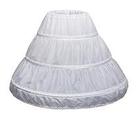 RETYLY White Enfants Jupon A-Ligne 3 Cerceaux Une Couche Enfants Crinoline Dentelle Garniture Robe De Fille De Fleur Sous La Jupe Taille éLastique