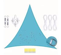 RETYOVE Voile d’ombrage,Triangulaire Imperméable Toile Ombrage,Protection UV Voiles Ombrages avec Acier Inoxydable 304 Kit pour Patio Jardin, Terrasse,Extérieur Light Blue 3x3x3m
