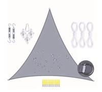 RETYOVE Voile d’ombrage,Triangulaire Imperméable Toile Ombrage,Protection UV Voiles Ombrages avec Acier Inoxydable 304 Kit pour Patio Jardin, Terrasse,Extérieur Grey 3x3x3m