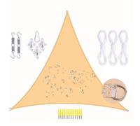 RETYOVE Voile d’ombrage,Triangulaire Imperméable Toile Ombrage,Protection UV Voiles Ombrages avec Acier Inoxydable 304 Kit pour Patio Jardin, Terrasse,Extérieur Beige Yellow 3x4x5m