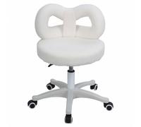 reukmuuc Chaise de coiffeuse avec dossier en nœud papillon, hauteur réglable en peluche, pivotant à 360° et base en métal à 5 roulettes, pour chambre à coucher, coiffeuse, bureau, pour un soutien