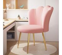 reukmuuc Chaise de maquillage, dossier avec pieds en métal doré, chaise de coiffeuse moderne pour salon de beauté, chambre à coucher, bureau, salle à manger, confortable avec assemblage facile pour