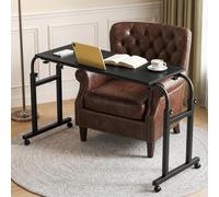 reukmuuc Table de lit à roulettes, Hauteur et Longueur réglables, 68-106 cm | Cadre en métal renforcé, 2 mécanismes de verrouillage ; pour lits, canapés et fauteuils inclinables Noir 100x40cm