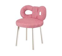 reukmuuc Tabouret de coiffeuse avec siège et dossier en fausse laine douce, chaise de chambre pour adultes et adolescents, capacité de 150 kg, cadre en acier au carbone avec coussinets antidérapants