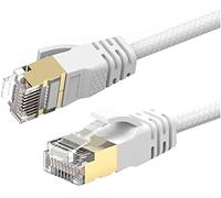 Reulin 15M Cat 7A Câble de Réseau Ethernet Ultra Mince - Vitesse jusqu'à 40Gbs-1000MHz Compatible avec Cat5 Cat5e Cat6 CAT6a Cat7 Cat7A+ pour Routeur Modem Les Réseaux à Grande Vitesse
