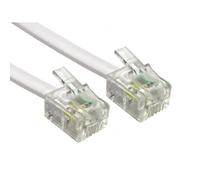 Reulin 4M Câble Plat Pour Téléphone et Internet Haut Débit, 4 M Fil Pour Modem Vers Prise RJ11 ou Microfiltre, Filtre ADSL 2+/Fibre Optique 6/4 Pour Connexion Internet Rapide (Blanc, 4 Mètres)
