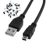 Reulin Câble USB haute vitesse USB 2.0 type A vers mini B câble de synchronisation de données et de charge, 480 Mbit/s 5 broches mâle, cuivre (5 mètres)