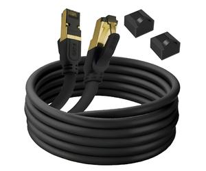 Reulin Cuivre Multibrin PREMIUM Câble Ethernet 10M RJ45 Cat 8 Super Débit SSTP 40 Gbps 2000 MHz Compatible avec Routeur Switch Modem Décodeur TV Box Internet PS5 PS4 Xbox Console de Jeux PC 10 M