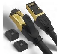 Reulin Cuivre Multibrin PREMIUM Câble Ethernet 1M RJ45 Cat 8 Super Débit SSTP 40 Gbps 2000 MHz Compatible avec Routeur Switch Modem Décodeur TV Box Internet PS5 PS4 Xbox Console de Jeux PC 1 M