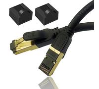 Reulin Cuivre Multibrin PREMIUM Câble Ethernet 5M RJ45 Cat 8 Super Débit SSTP 40 Gbps 2000 MHz Compatible avec Routeur Switch Modem Décodeur TV Box Internet PS5 PS4 Xbox Console de Jeux PC 5 M