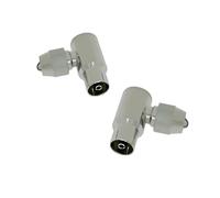 Reulin Lot de 2 connecteurs de câble coaxial RF TV RG6 femelle coudé à droite