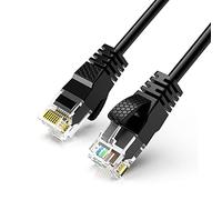 Reulin Ultra-Mince, Câble Ethernet Fil LAN Internet Haut Débit Cat6, Ethernet Cable 1GHz Gigabit RJ45 Responsable Réseau Cordon de Raccordement (1M, Noir)