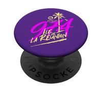 Réunion 974 - Summery C25 V Jaune Beurre PopSockets PopGrip Adhésif