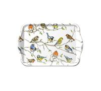Ambiente – Plateau en mélamine Birds Meeting – 13 x 21 cm – Vide-poche rectangulaire blanc