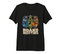 Réunion du Conseil d'administration : skieurs drôles sur télésiège avec Snowboards T-Shirt Haut de Gamme
