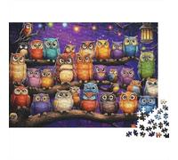 Réunion Nocturne des hiboux Puzzle 1000 Pièces Carton Premium pour Couples, Puzzle De Concentration, Temps De Loisir en Intérieur, pour Nouveaux Propriétaires 52x38cm/1000pcs