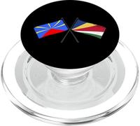 Réunion Seychelles Drapeaux Croisés Réunionnais Seychellois PopSockets PopGrip pour MagSafe