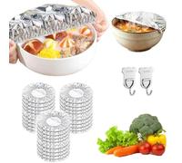 Reusable Aluminum Foil Food Covers, 30/50/100 Pcs Fresh-Keeping Food Cover, Kitchen Fresh-Keeping Insulation Film for Home Dining Parties Outdoor Picnics Fits Plates, Bowls, and Containers，30PCS