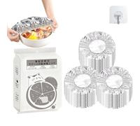 Reusable Aluminum Foil Food Covers, Pop-Up Elastic Foil Wraps for Plates and Bowls, Reusable Aluminum Food Covers for Kitchen and Meal Storage (90pcs)