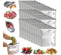 Reusable Aluminum Foil Sealable Storage Bags, 2026 New Resealable Vacuum Zipper Pouches for Food, Thicken Stand Up Foil Freezer Bags with Label and Zip Lock for Vegetable Fruit Meat (30PCS,Big)
