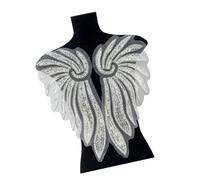 Reusable Beaded Sewing Wing Embroidered With Metallic Sequins Ideal For Formal Wear Evening Gowns Party Costume