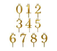 Reusable Birthday Candle Holder Set - 10 pièces 0-9 numéros Cake Toppers, Heat-Resistant Digital Candle Bases For Milestone Celebrations, Modern Eco-Friendly Cake Decorating Set For All Age | Gold