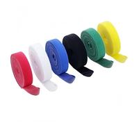 Reusable Cable Ties - 1/5M Adhesive Hook Loop Fasteners for Organizing Wires and Cables(Green,Width 15mm x 1meter)