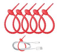 Reusable Cable Ties - 5,9 pouces Silicone Straps, Elastic Cord Wraps for Organization | -Use Wire Holder for Travel