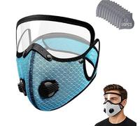 Reusable Carbon Filter Dust Mask with Goggles, 5-Layer Respirator Mask, Adjustable Anti-Dust Windproof Face Mask for Woodworking, Cycling and Outdoor Use